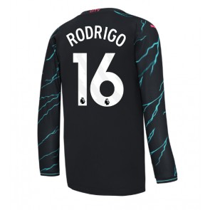 Lacne Muži Futbalové dres Manchester City Rodri Hernandez #16 2023-24 Dlhy Rukáv - Tretina